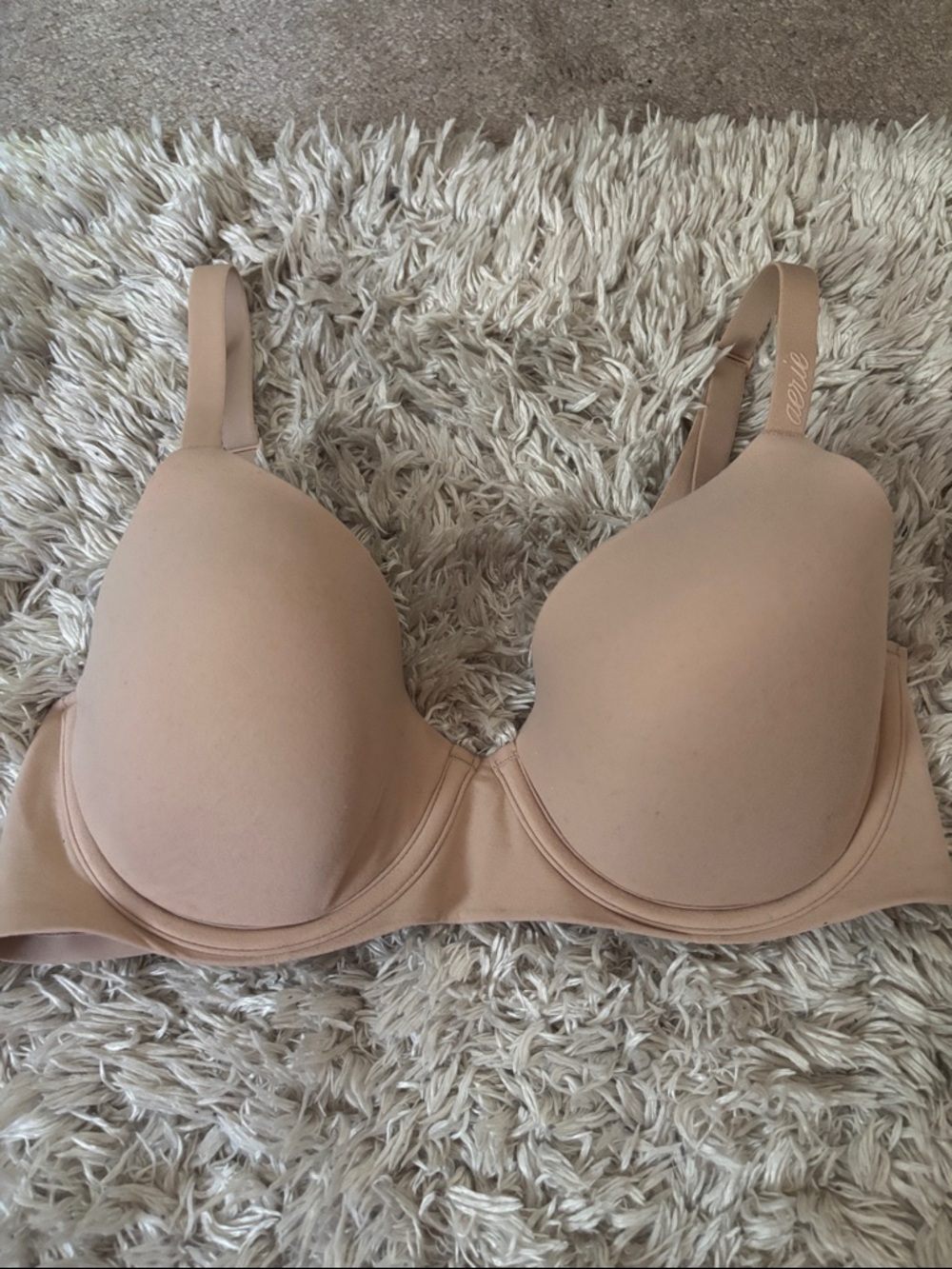 aerie Smooth Nude T-Shirt Bra - Light Beige size 32D